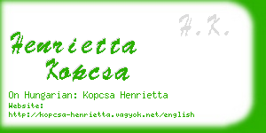 henrietta kopcsa business card